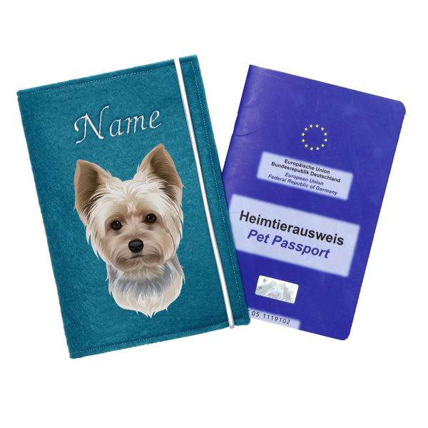 Impfpasshülle für den Yorkshire Terrier parti